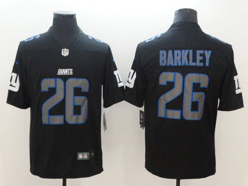 Men New York Giants #26 Barkley Nike Fashion Impact Black Color Rush Limited NFL Jerseys